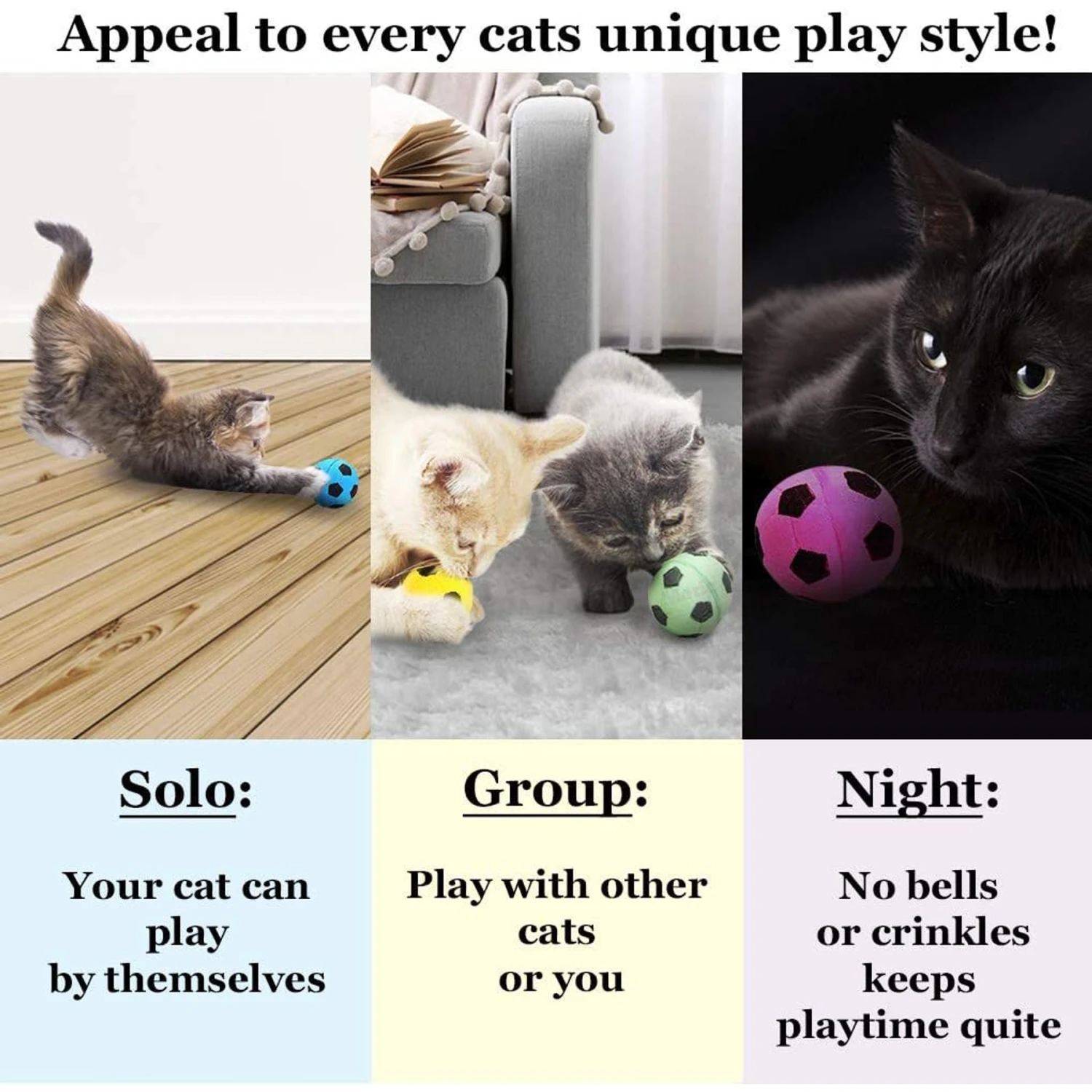 CoCoo Interactive Cat & Ferret Foam Soccer Fetch & Play Bouncy Ball Toy - Image 4