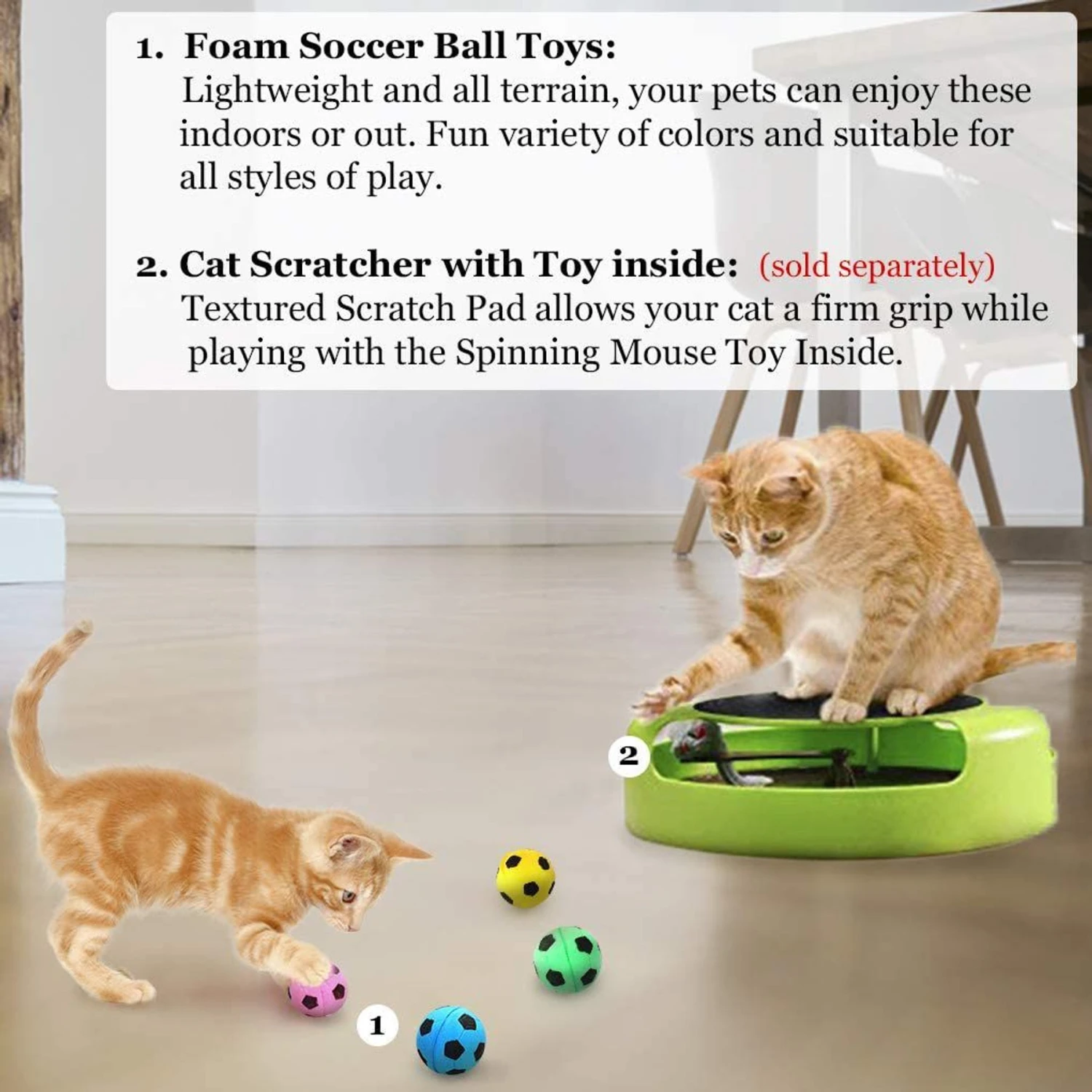 CoCoo Interactive Cat & Ferret Foam Soccer Fetch & Play Bouncy Ball Toy - Image 5