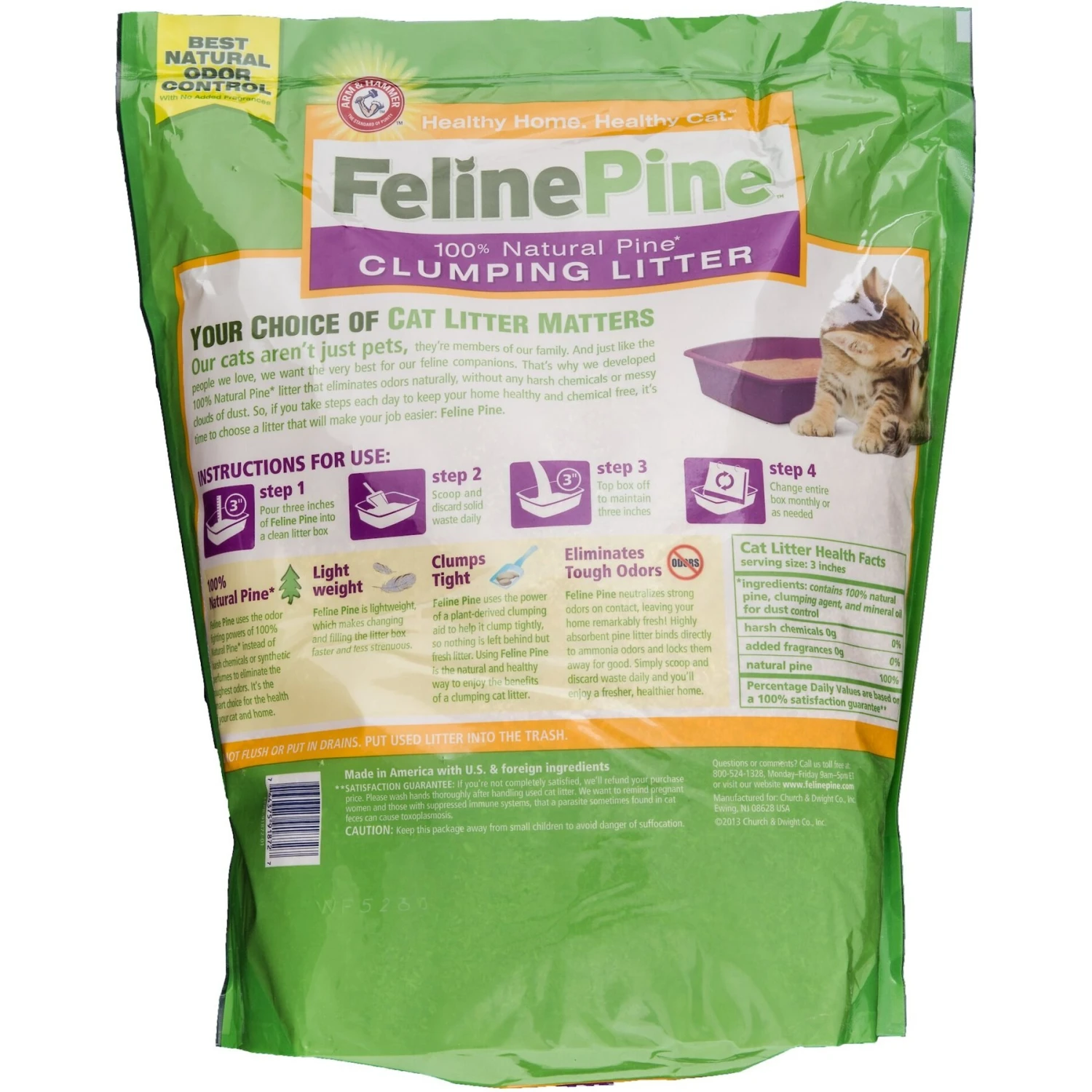 Feline Pine Scoop Unscented Clumping Wood Cat Litter - Image 2