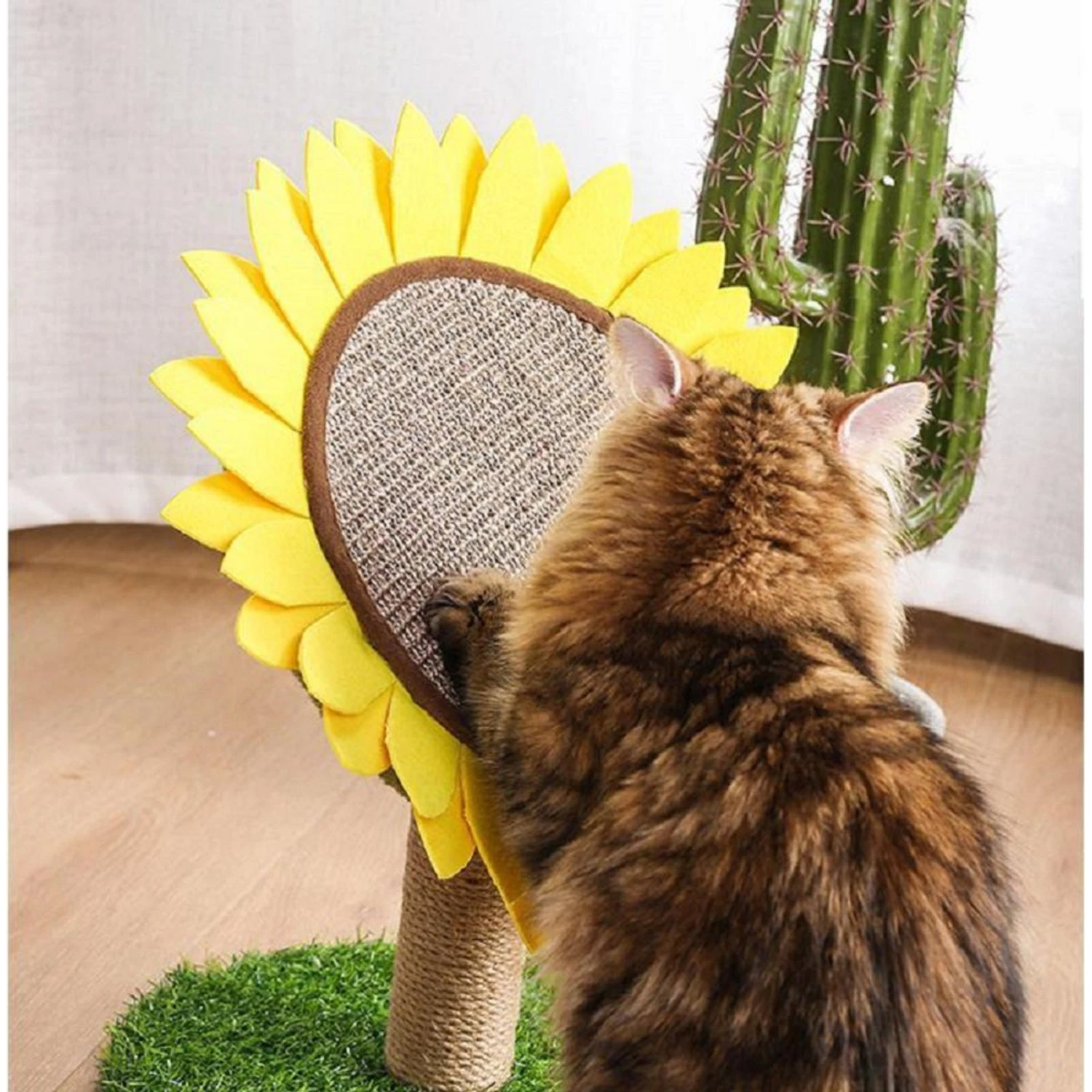 Lovely Caves Gardern Sunflower Cat Scratcher, Yellow - Image 3