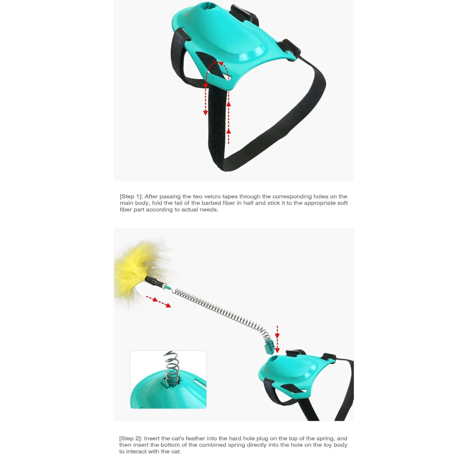 EYS Handsfree Teaser Wand Cat Toy, Blue - Image 4