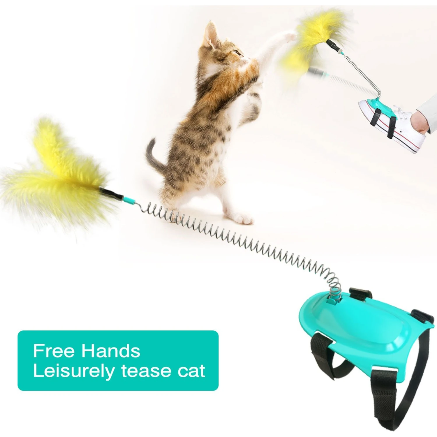 EYS Handsfree Teaser Wand Cat Toy, Blue - Image 5