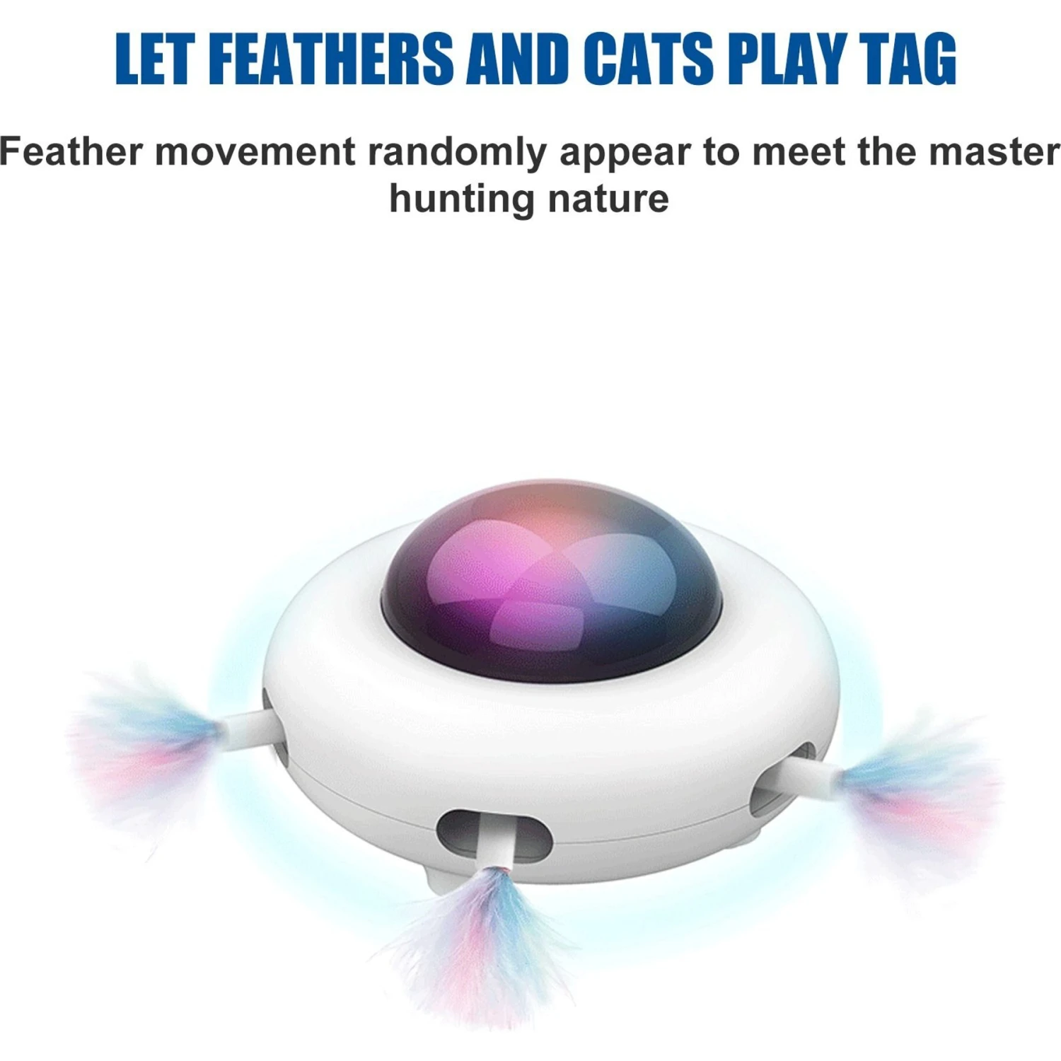 Shele UFO Interactive Cat Toy, White, Small - Image 6