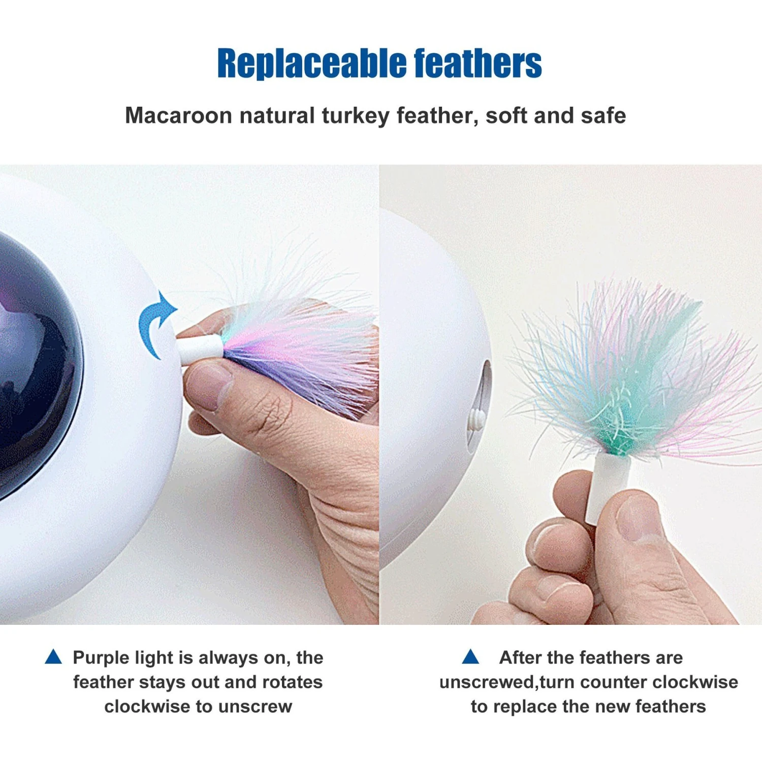 Shele UFO Interactive Cat Toy, White, Small - Image 7