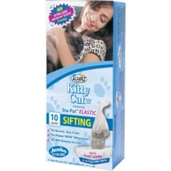 Alfa Pet Kitty Cat Elastic Sifting Litter Box Liners, 10 Count, Jumbo