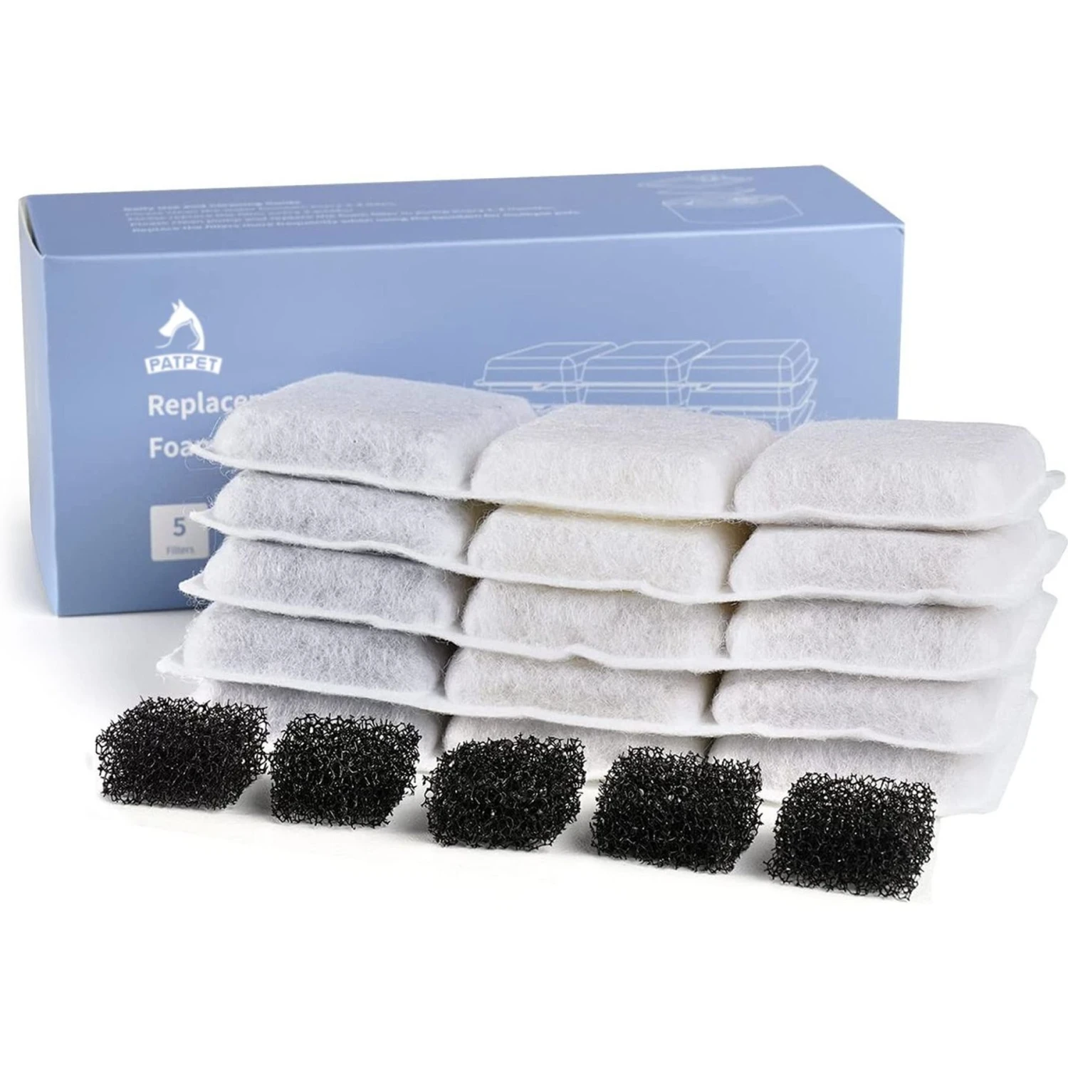 PATPET Pet Water Fountain & Cat Water Dispenser WF01 Replacement Filters, 5 Count - Image 5