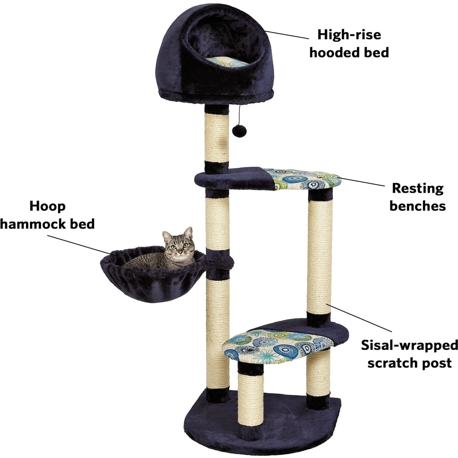 MidWest Feline Nuvo Resort 60-in Faux Fur Cat Tree - Image 8