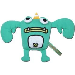 Touchdog Cartoon Crabby Tooth Monster Plush Dog Toy