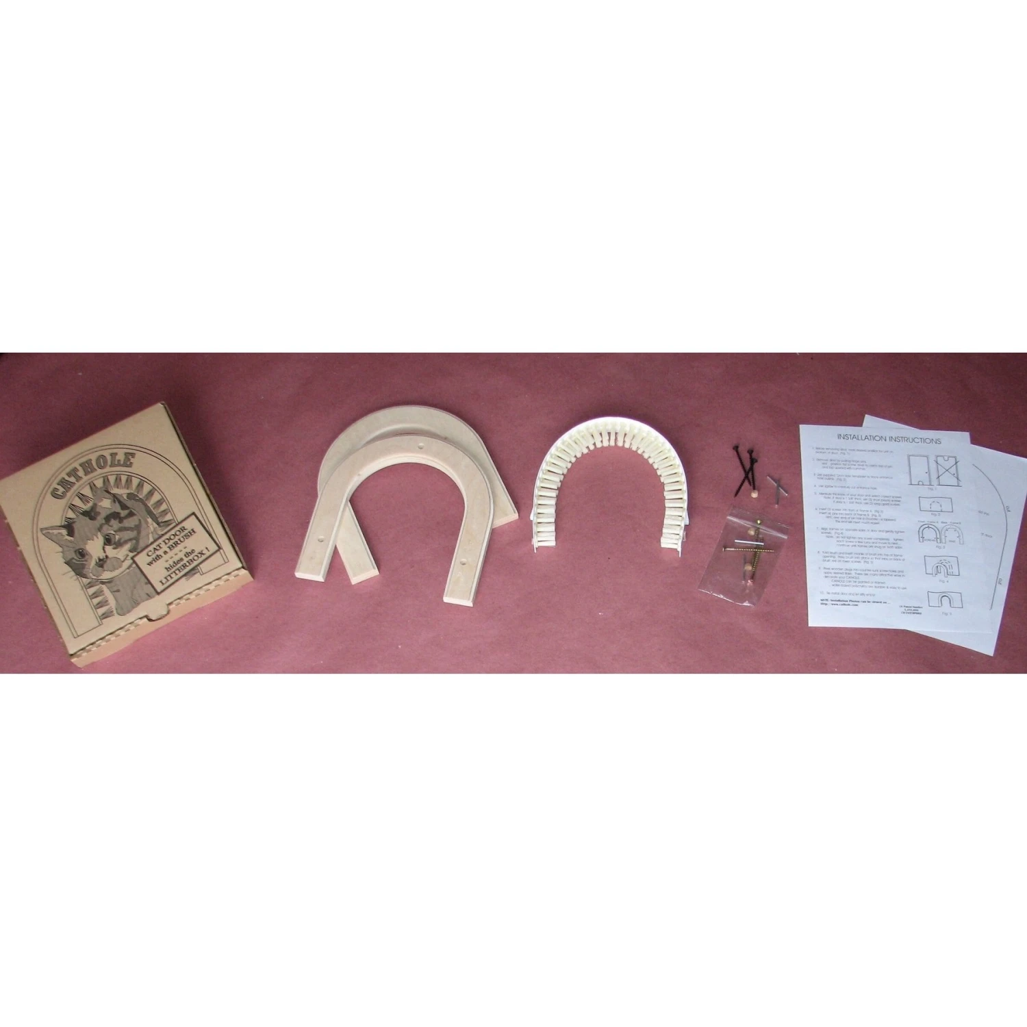 Cathole Cat Door With Brush - Image 6