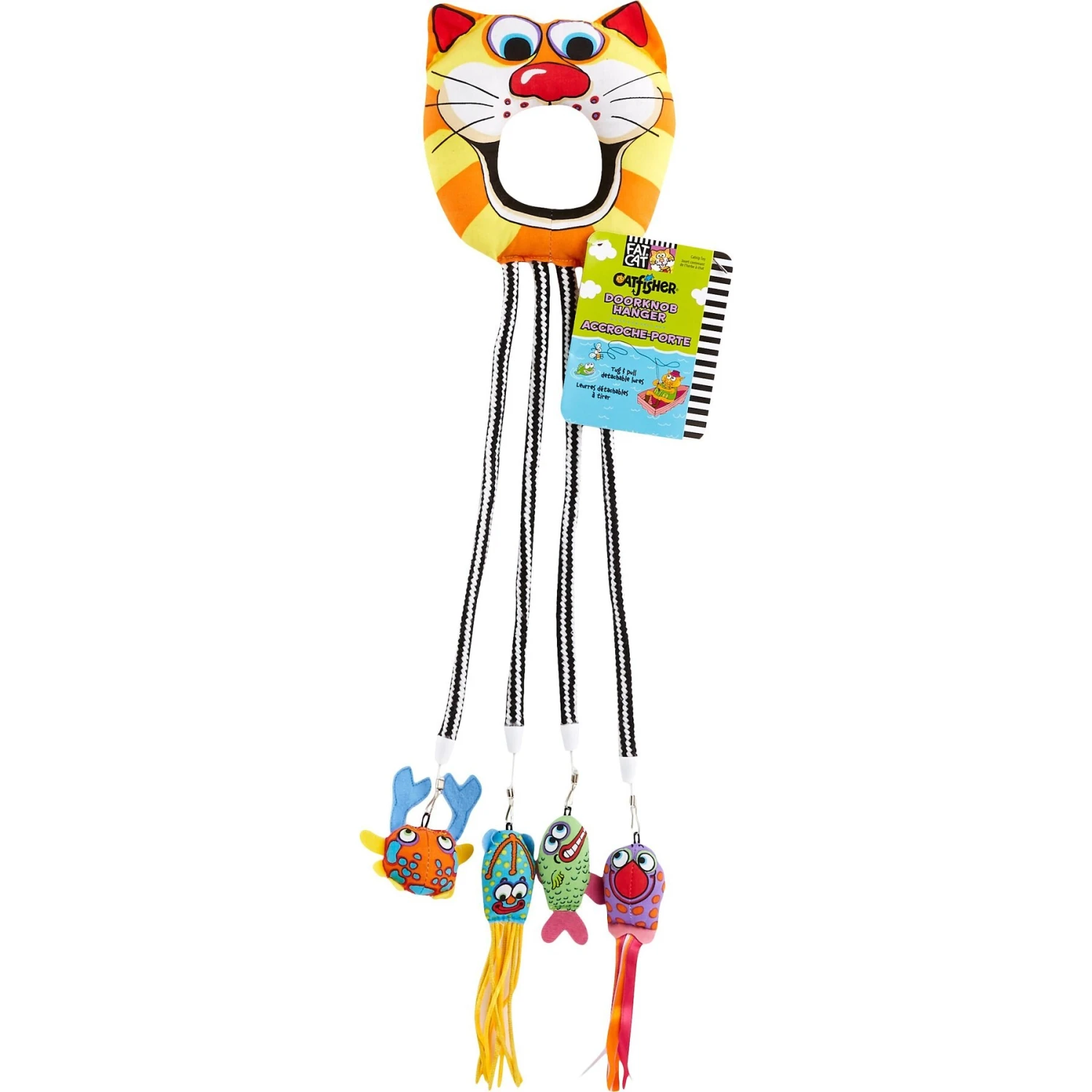 Fat Cat Catfisher Kitty Hoots Doorknob Hanger Cat Toy, Color Varies - Image 2
