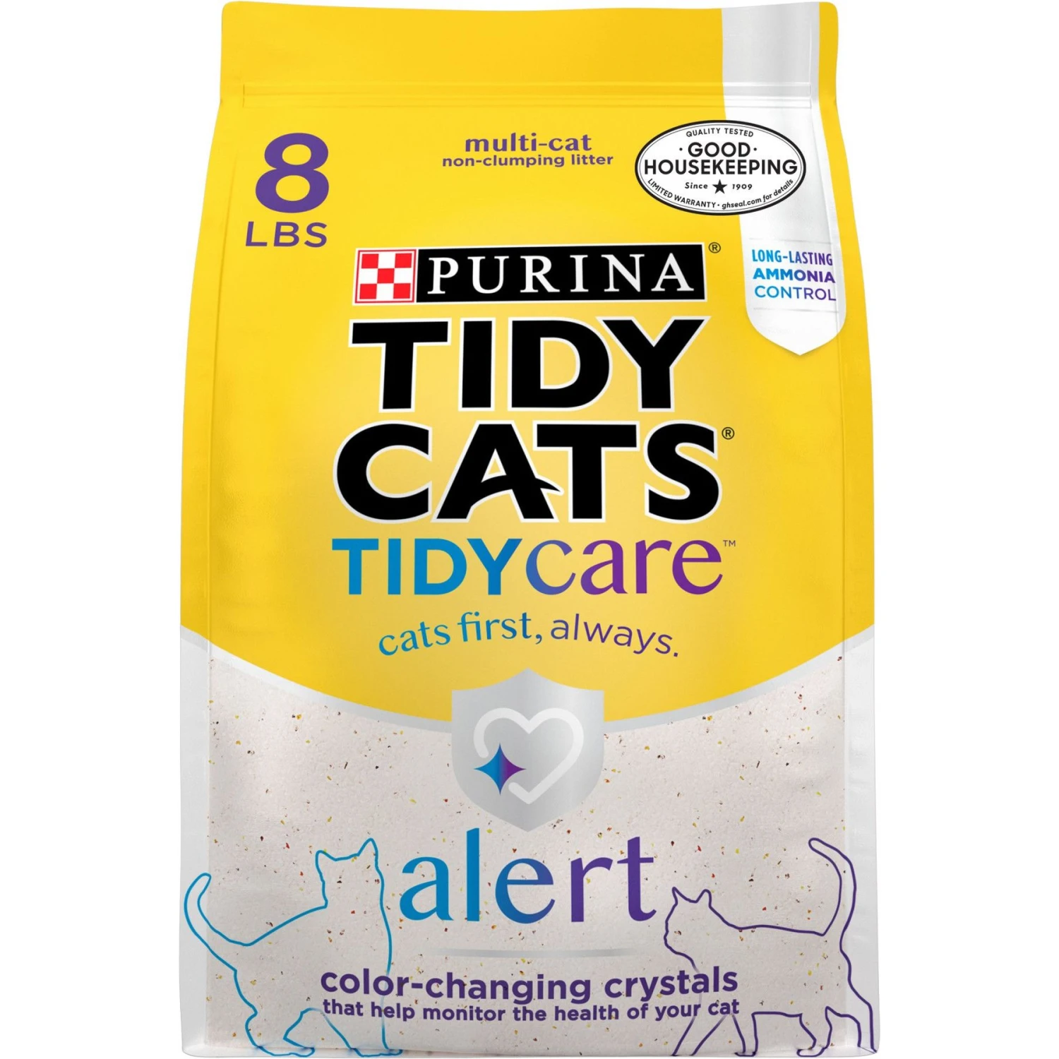Tidy Cats Alert Health Monitoring Unscented Non-Clumping Cat Litter, 8-lb Bag