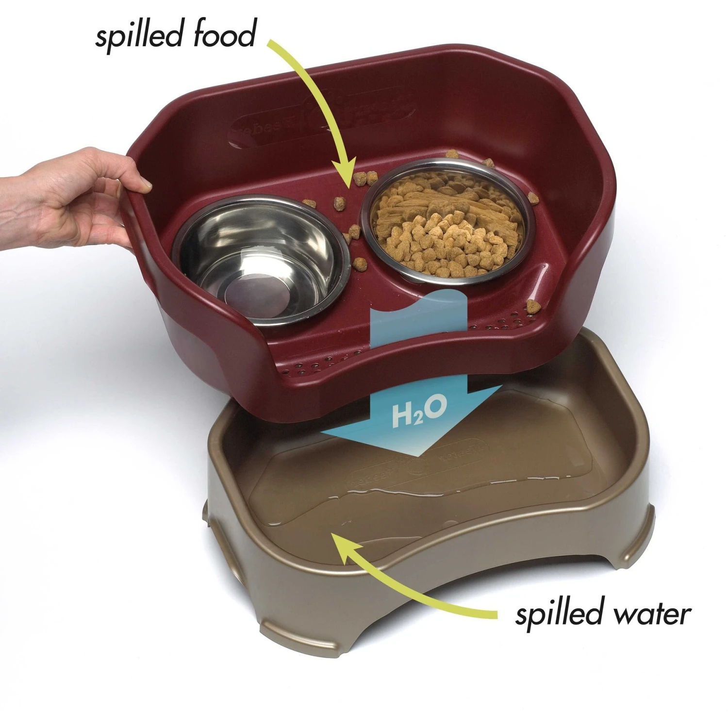 Neater Pets Neater Feeder Elevated Cat Bowls, Cranberry - Image 5
