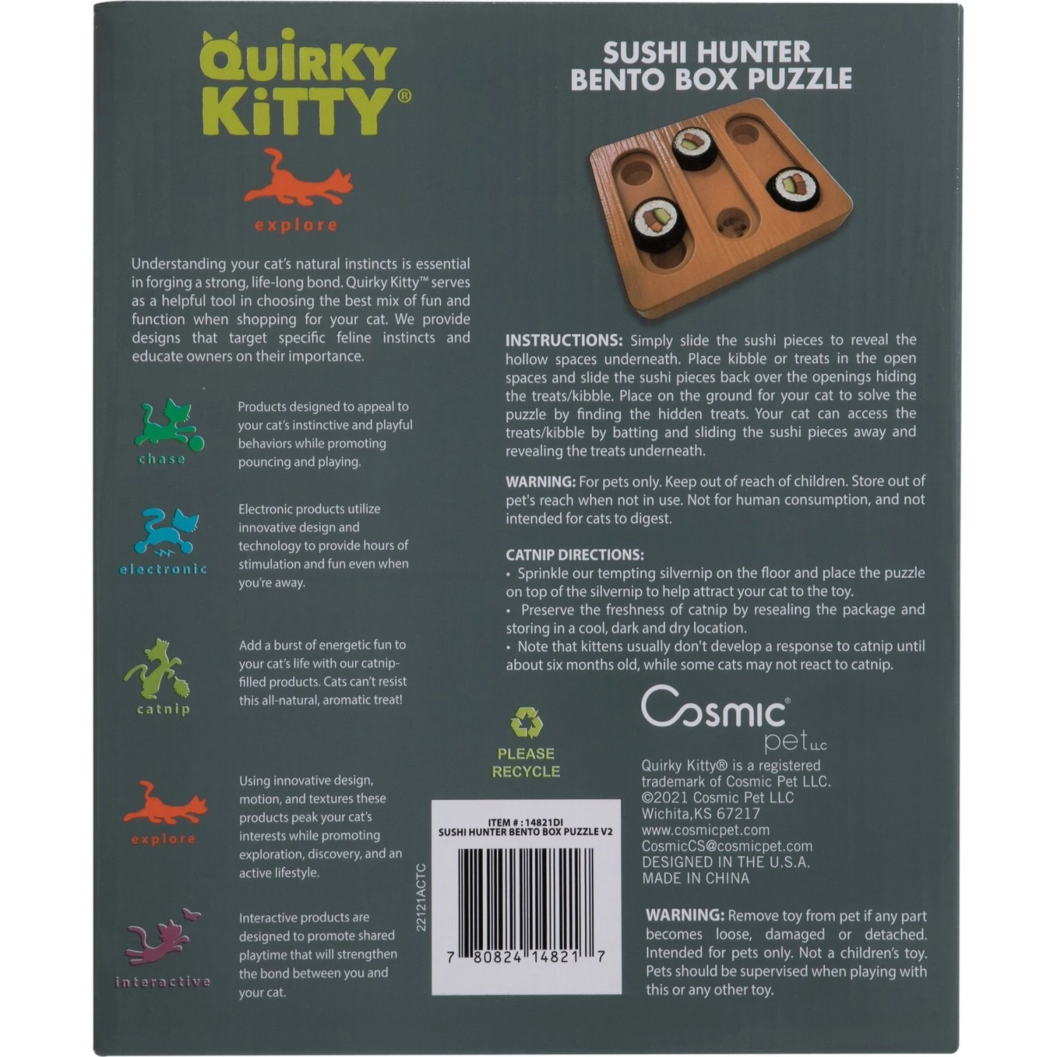 Quirky Kitty Bento Box Puzzle Cat Toy - Image 5