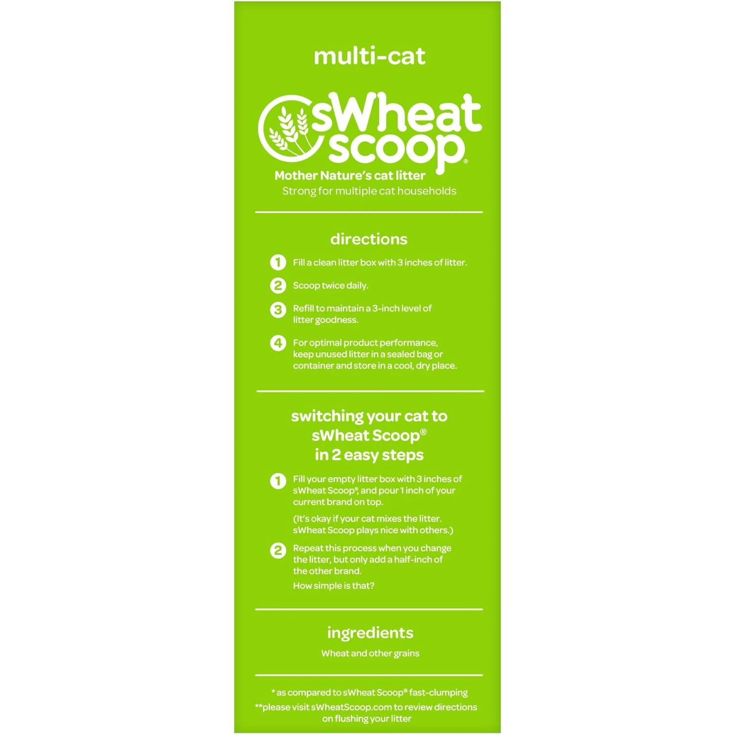 SWheat Scoop Multi-Cat Unscented Natural Clumping Wheat Cat Litter - Image 3