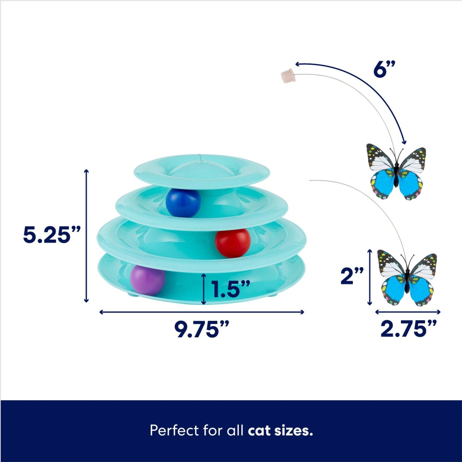Frisco Foldable Play Tri-Tunnel Cat Toy & Frisco Butterfly Cat Tracks Cat Toy - Image 7