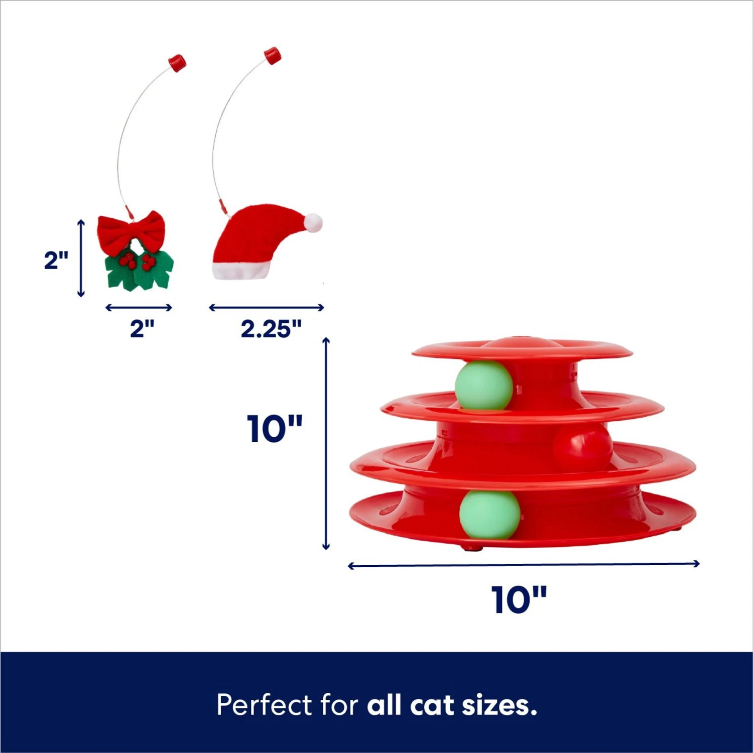 Frisco Holiday Santa Hat & Mistletoe Cat Tracks Cat Toy & Frisco Holiday Gingerbread Interactive Cat Scratcher Cat Toy With Catnip - Image 3